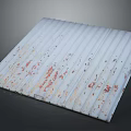 Weathered White Corrugated Metal Sheet With Red And Brown Rust Spots 3d model