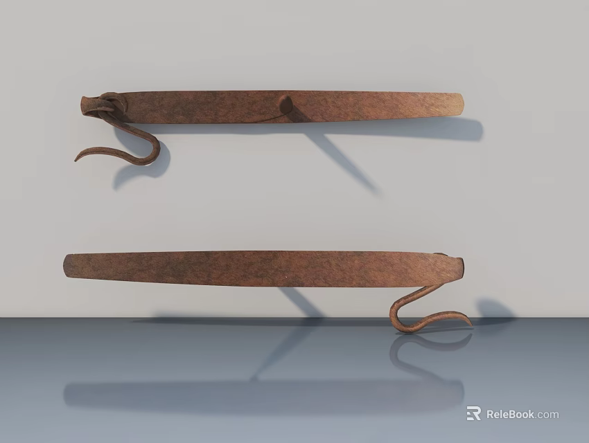 Rustic Metal Swing Door Hinges With Classic Design For Home Use 3d model 