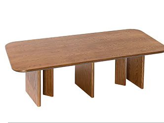 Nordic Solid Wood Large Plate Dining Table with Silent Style Dining Room Large Table Nordic Rectangular Dining Table 3d model