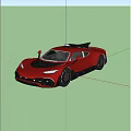 Sleek Red Sports Car Featuring Aerodynamic Design Black Wheels and Rear Spoiler