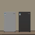 Haier White And Black Refrigerator Freezers Against Light Wall And Wooden Floor