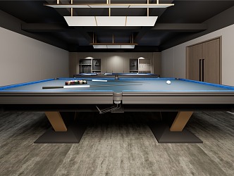 Indoor billiard hall 3d model