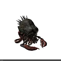 Mythical Arthropod Creature With Rough Carapace Sharp Spikes Green Glowing Spots And Large Claws