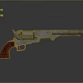 Vintage Revolver Weapon With Wooden Grip And Metal Barrel Classic Design