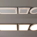 Modern Illuminated Ceiling Lights With Square And Round Shapes In Different Sizes 3d model