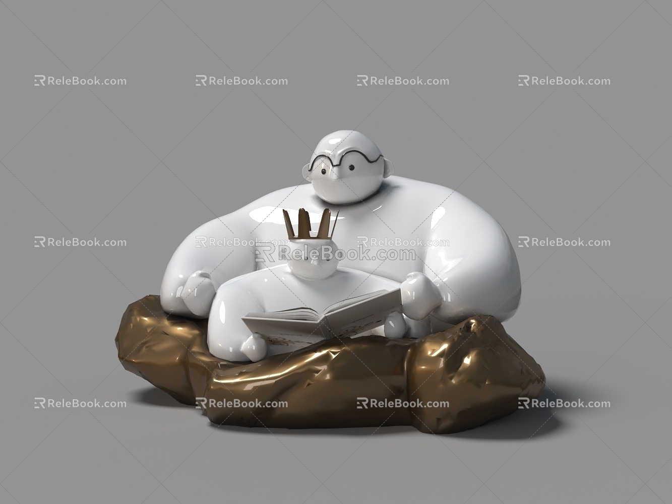 Ceramic white ornaments 3d model