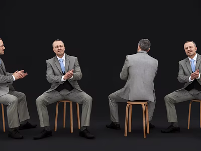 Modern Men Sitting Business Men 3d model