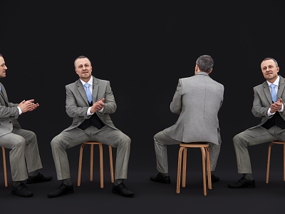 Modern Men Sitting Business Men model