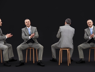 Modern Men Sitting Business Men 3d model