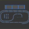 Sports Equipment Blue Race Track With Curved And Straight Sections And Starting Platform
