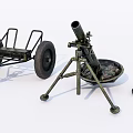 Military Artillery Weapons Including Mortar Wheeled Cannon And Ammunition Shells