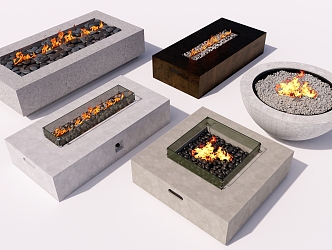 Modern Outdoor Stove Courtyard Stove Oven Torches 3d model