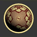 Intricately Decorated Red And Gold Egg With Floral Patterns On Ornate Stand
