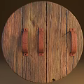 Medieval Shields With Wooden Panels Metal Rims Rivets And Circular Centers