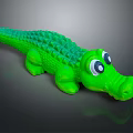 Green Crocodile Shaped Kids Chair With Textured Surface And Big Eyes