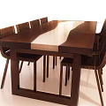 Modern Wooden Dining Table Set With Woven Chairs And Light Center Top