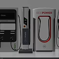 Modern Electric Vehicle Charging Stations With Clean ECOPOWER And Chargemaster Designs