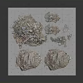 Various Debris Piles Arranged On White Display Board With Different Material Segments