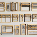 Various Wooden Window Styles And Designs For Home Interior Use 3d model