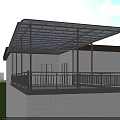 Outdoor Metal Frame Terrace Canopy with Transparent Roof and Railing for Sunshade Use