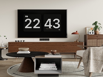 Log wind TV cabinet 3d model