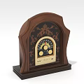 Vintage Wooden Audio Speaker With Decorative Patterns Retro Dial Knobs And Stylish Base 3d model
