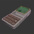 Casio Vintage Electronic Calculator With Green Screen And Gray Buttons Design