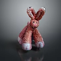 Pink Plush Rabbit Shaped Ottoman Furniture With Soft Texture For Kids Room