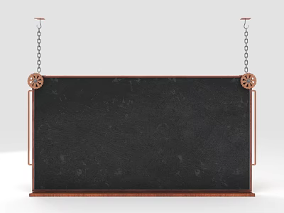 Hanging Blackboard with Decorative Frame and Chains for Home or Shop 3d model