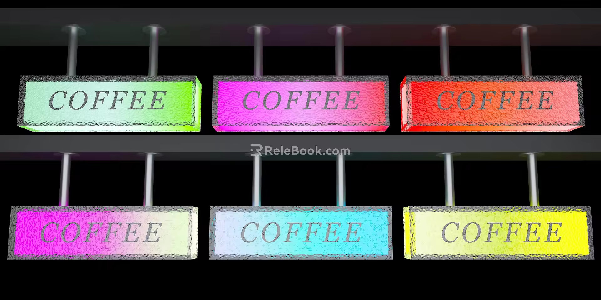Stone pattern acrylic bracket light box 3d model