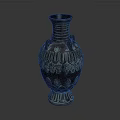 Elegant Brown Green Vase Furniture With Intricate Decorative Patterns And Handles
