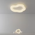 Modern Irregular Shape LED Ceiling Light With Bright Glow On White Ceiling 3d model