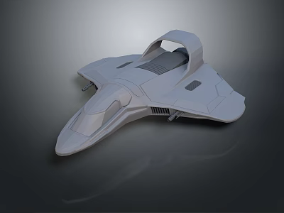 Futuristic 3D Modeled Spacecraft Design With Streamlined Gray Exterior And Cockpit 3d model