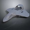 Futuristic 3D Modeled Spacecraft Design With Streamlined Gray Exterior And Cockpit