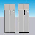 Two Beige Double Door Refrigerators Placed Side by Side in Home
