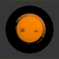 Orange And White Striped Traffic Barrel With Orange Handle And Black Base