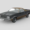 Classic Black and Brown Pickup Truck with Convertible Top and Vintage Design