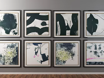 New Chinese Ink Painting Hanging Painting 3d model