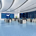Modern Control Room Command Center 3d model