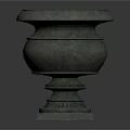 Elegant Ornamental Plant In Antique Bronze Decorative Pot With Carved Patterns And Square Base