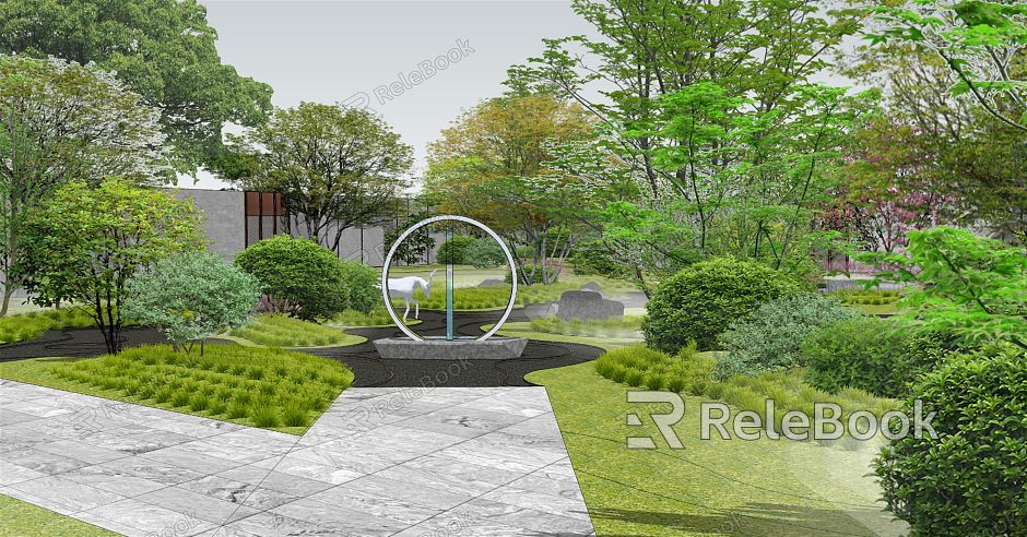 Modern courtyard courtyard landscape Zen landscape model