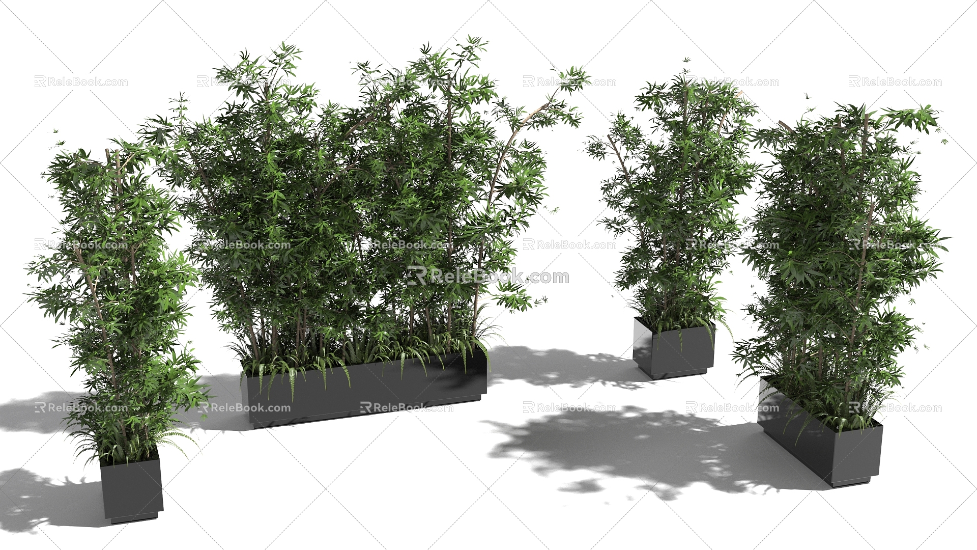 flowers and plants greenery flower box flower bed hedge shrub 3d model