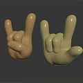 Decorative Sculpture Set Two Golden Hand Gesture Figurines for Modern Home Decor