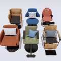 Various Stylish Chairs In Different Colors With Cushions And Unique Designs