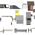 Modern Guard Booths With Various Designs Security Barriers And Access Control 3d model