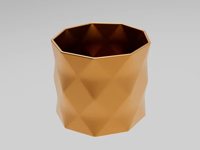 Golden Octagonal Decorative Ornament Set With Diamond Pattern For Home Decor 3d model