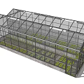 Glass Greenhouse With Transparent Walls And Interior Plants On Grass Field Surrounded by Trees