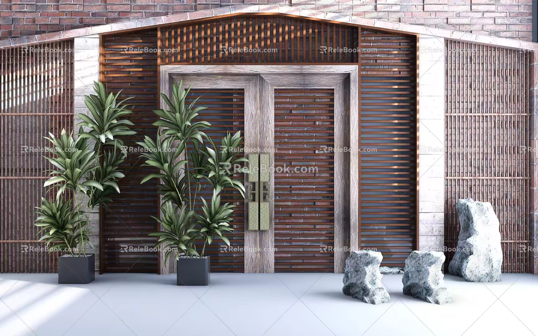 new chinese style gate 3d model