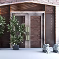 new chinese style gate 3d model