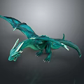 Mythical Green Dragon Fantasy Character With Streamlined Body Sharp Claws And Wings